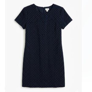 J. Crew Factory Women's Size 8 Polka Dot Shift Suiting Dress Black White EUC